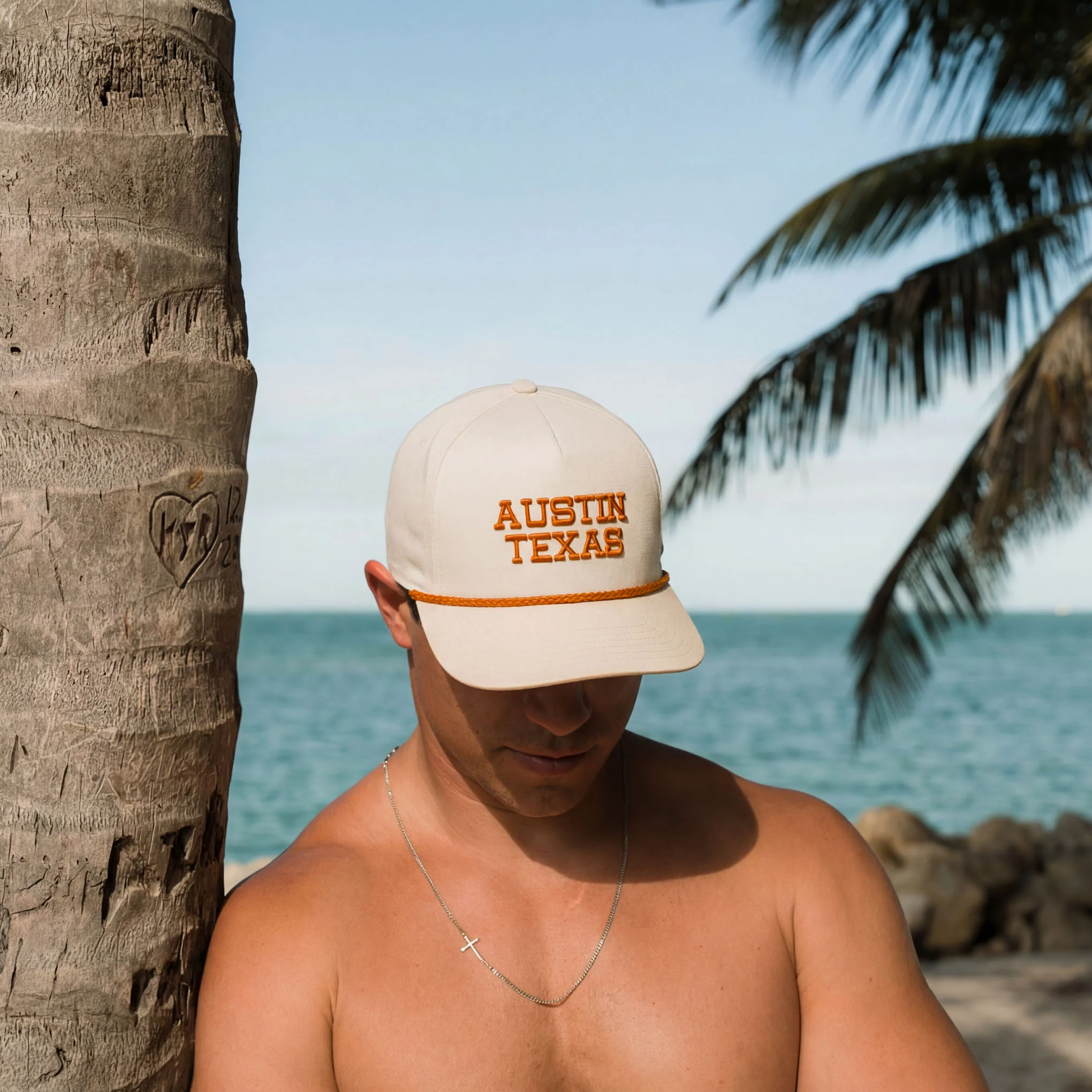 Cap - Austin Texas - Cream & Orange - Image 2