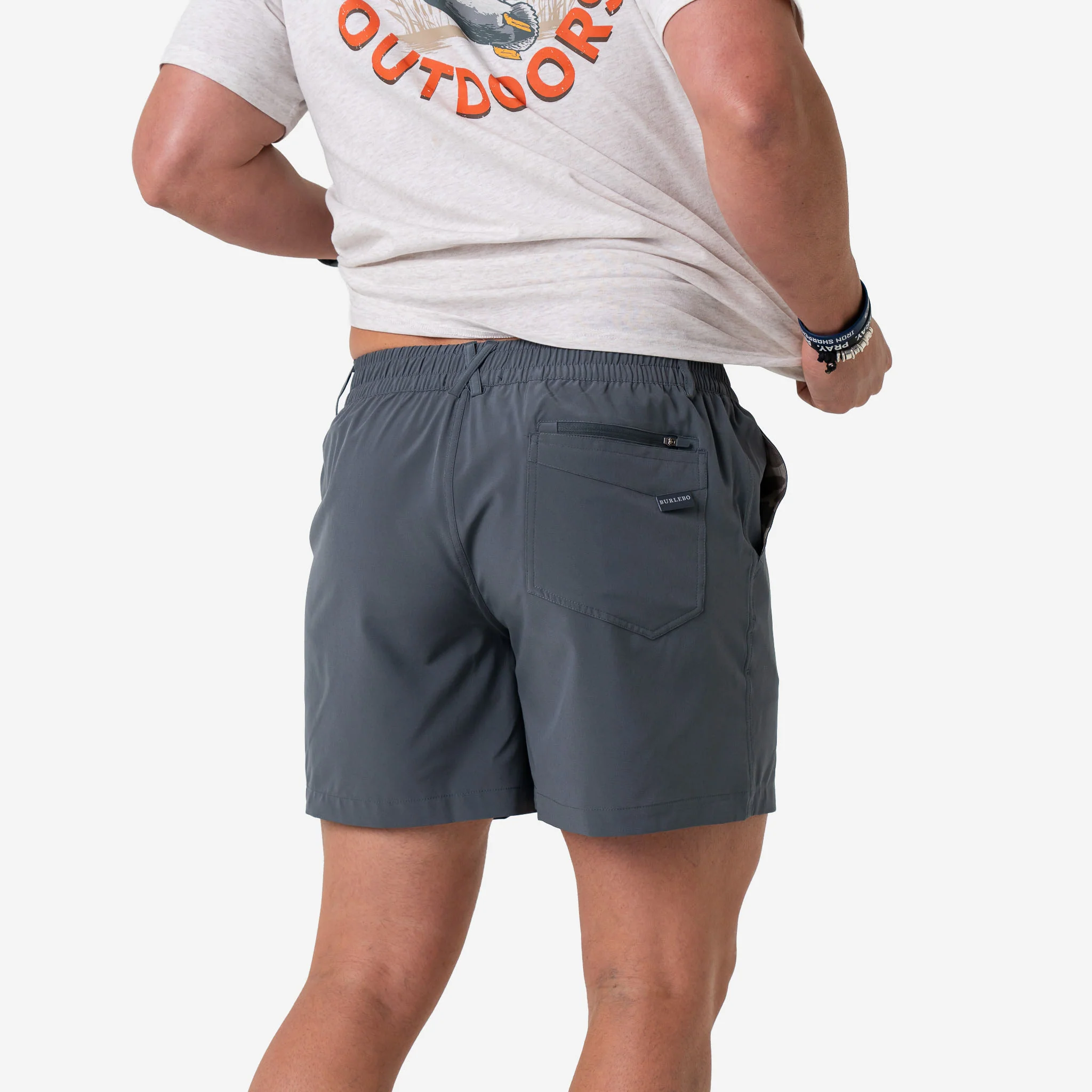 Everyday Short - River Rock Grey - Classic Deer Camo Pocket - Image 5