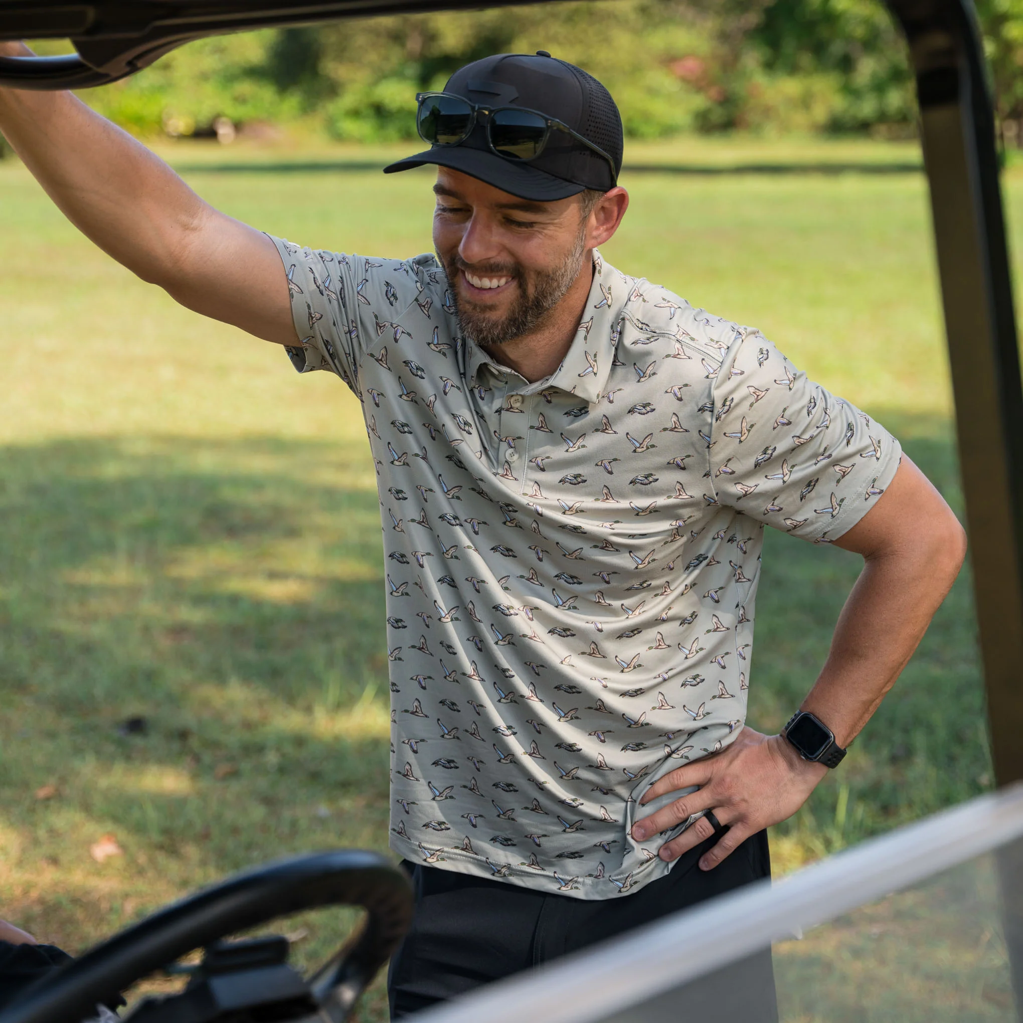 Father and Son Bundle - Performance Polo - Flying Ducks Green - Image 3