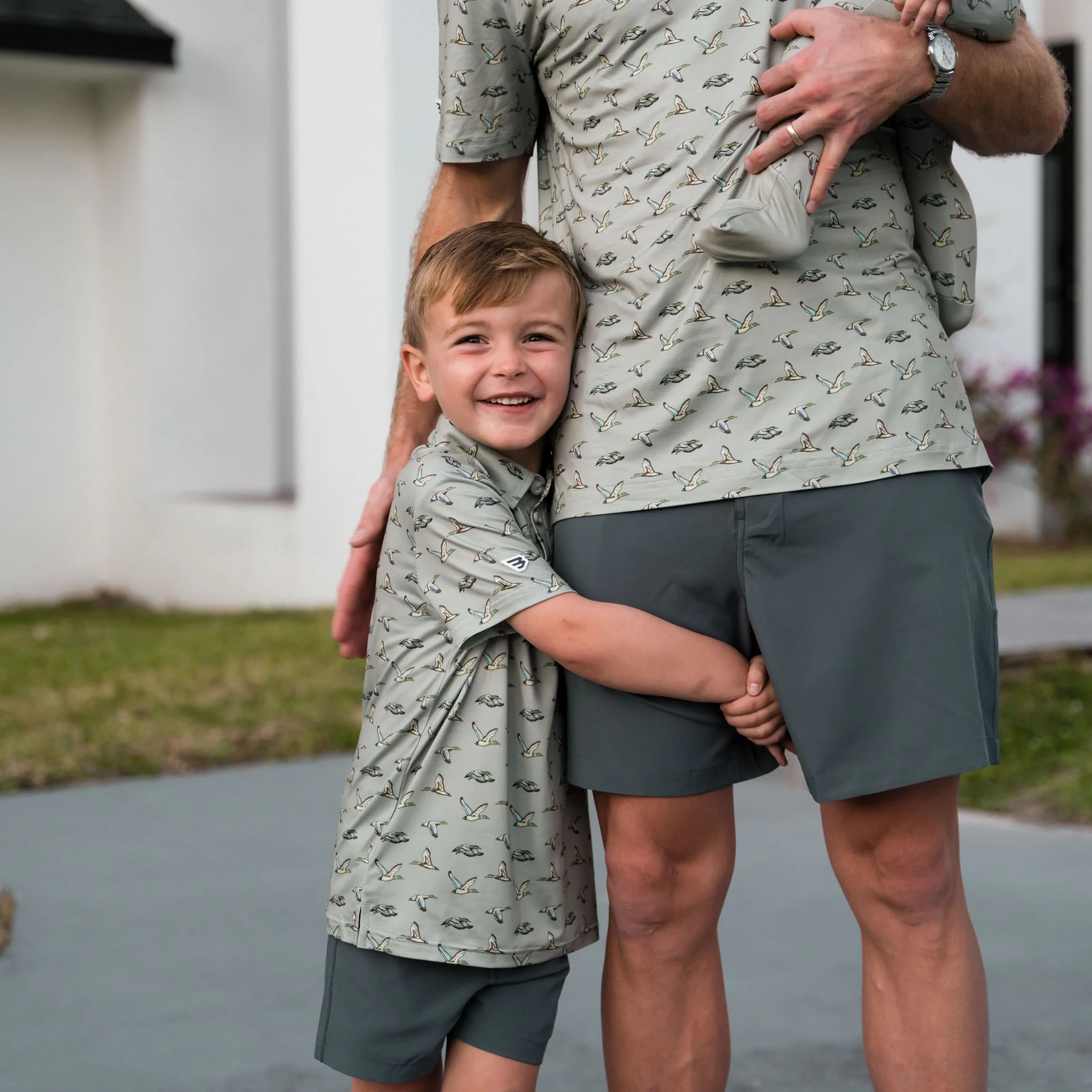 Father and Son Bundle - Performance Polo - Flying Ducks Green - Image 8