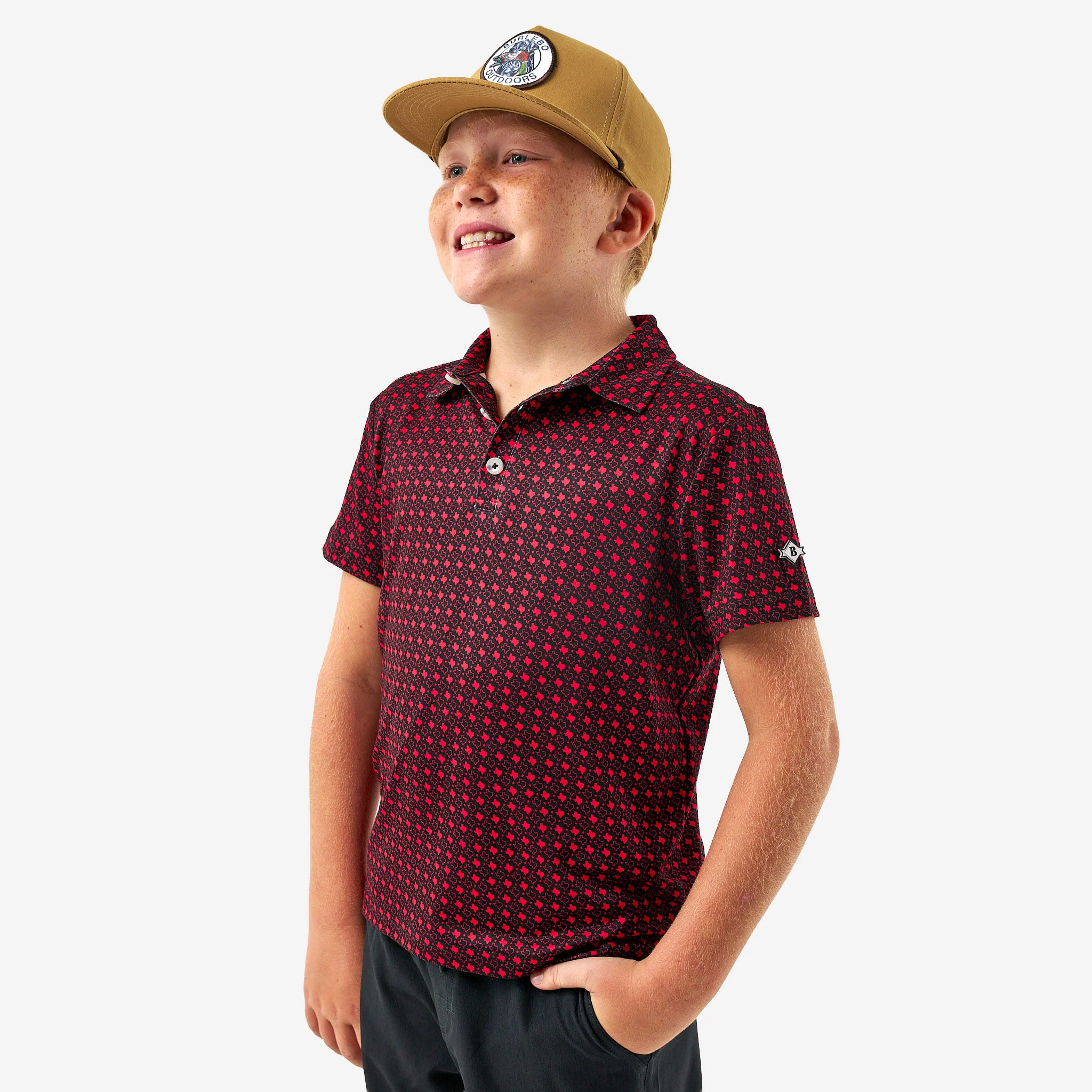 Father and Son Bundle - Performance Polo - Texas - Black & Red - Image 3
