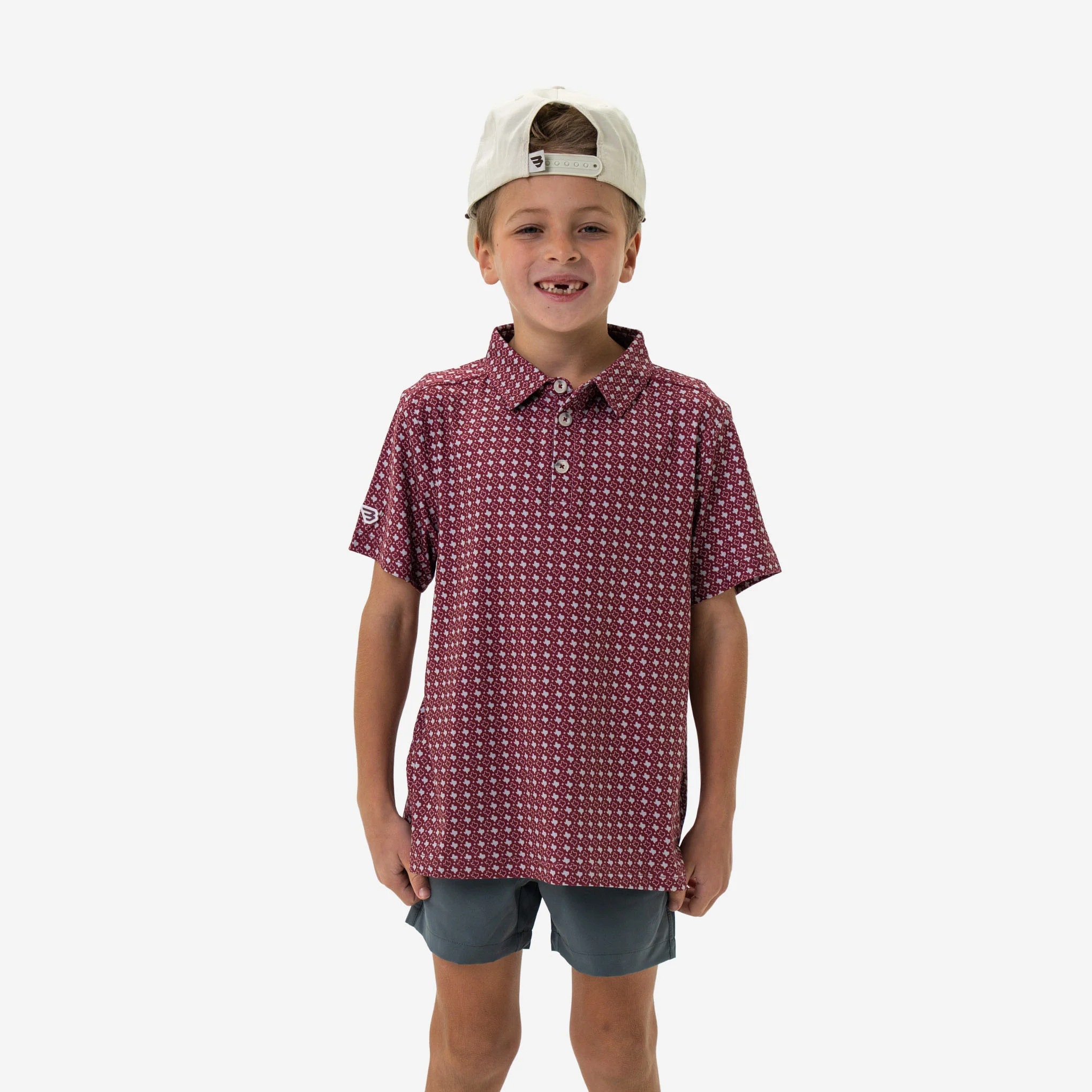 Father and Son Bundle - Performance Polo - Texas Maroon & Grey - Image 3