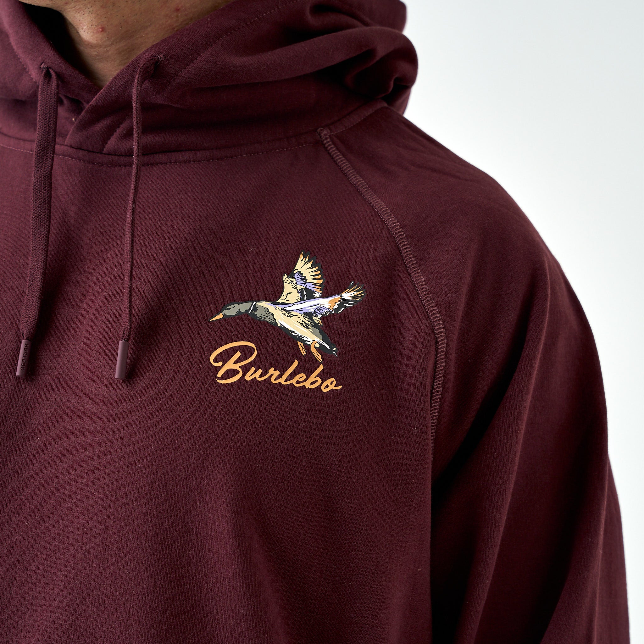 Fleece Hoodie - Pintail Triangle Duck - Maroon - Image 3