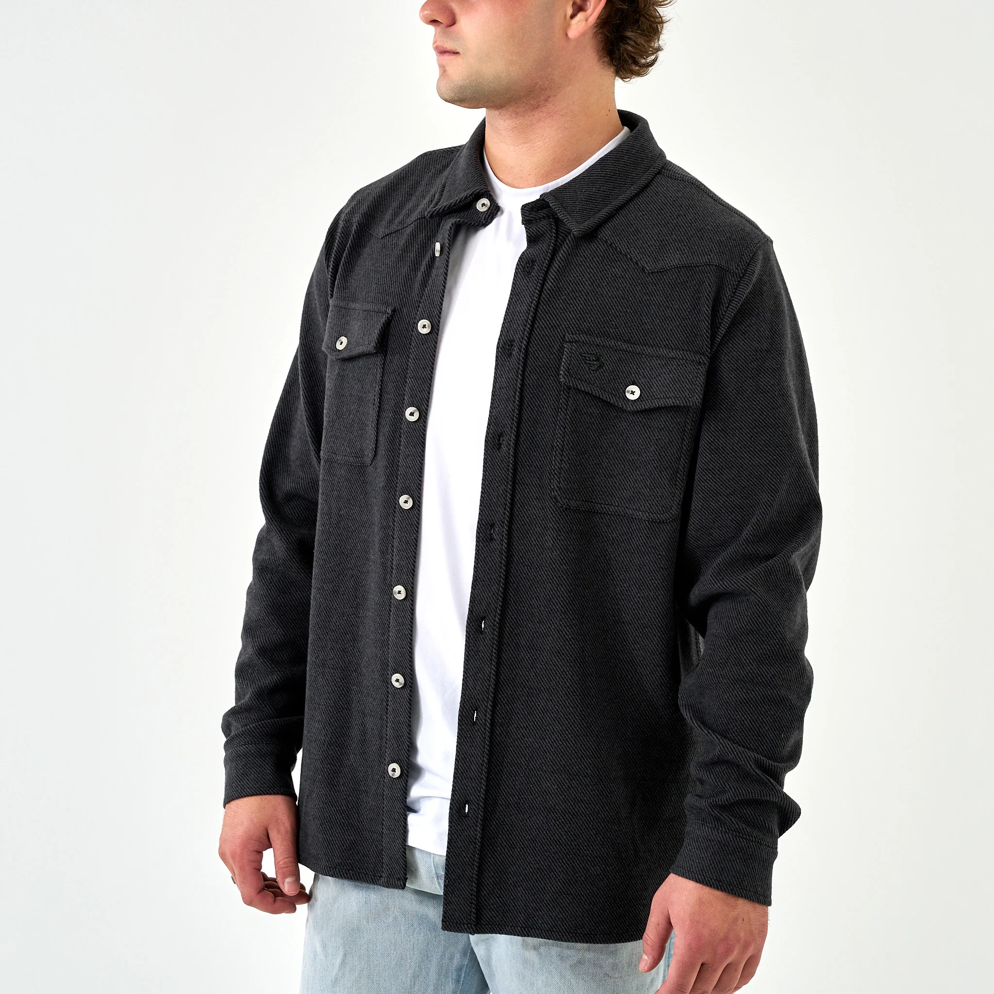 Long Sleeve - Austin Shirt - Heather Black - Image 3