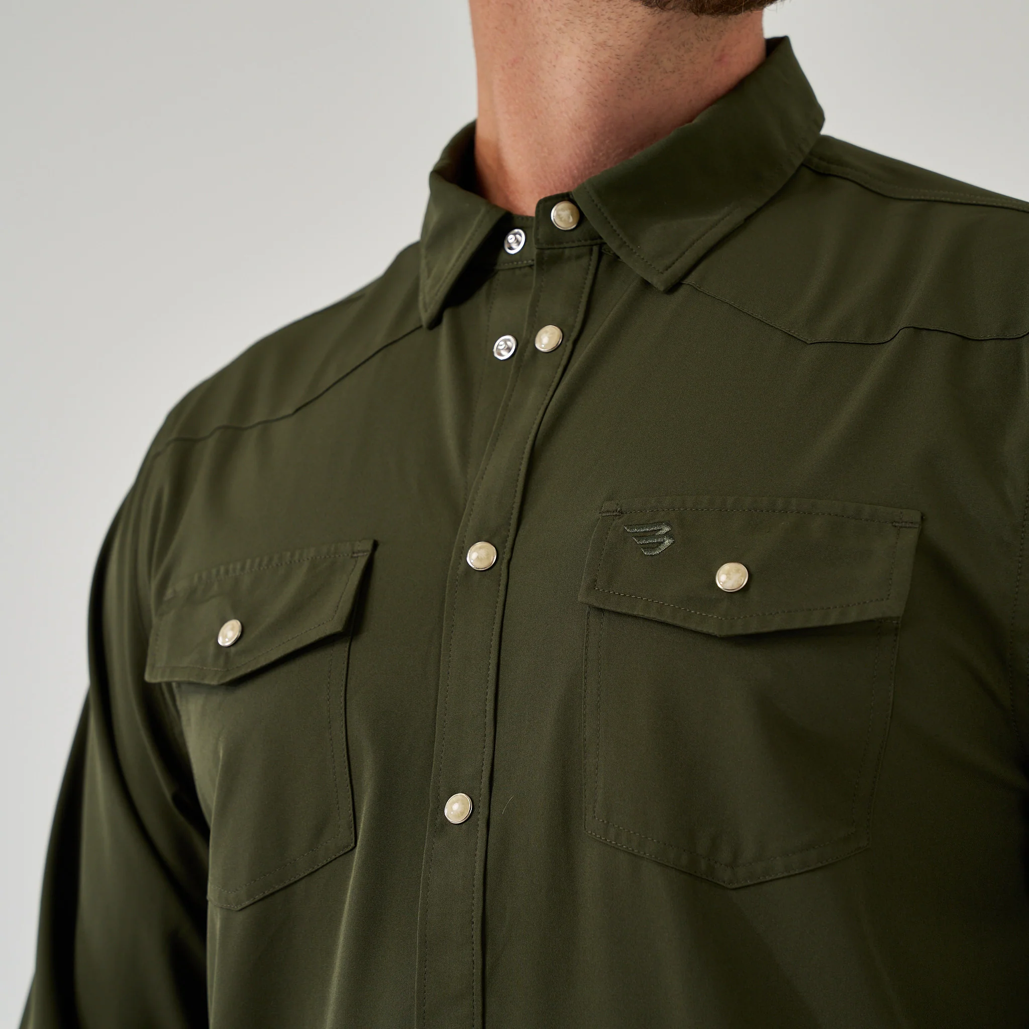 Long Sleeve - Performance Western Shirt - Mallard Green - Image 2