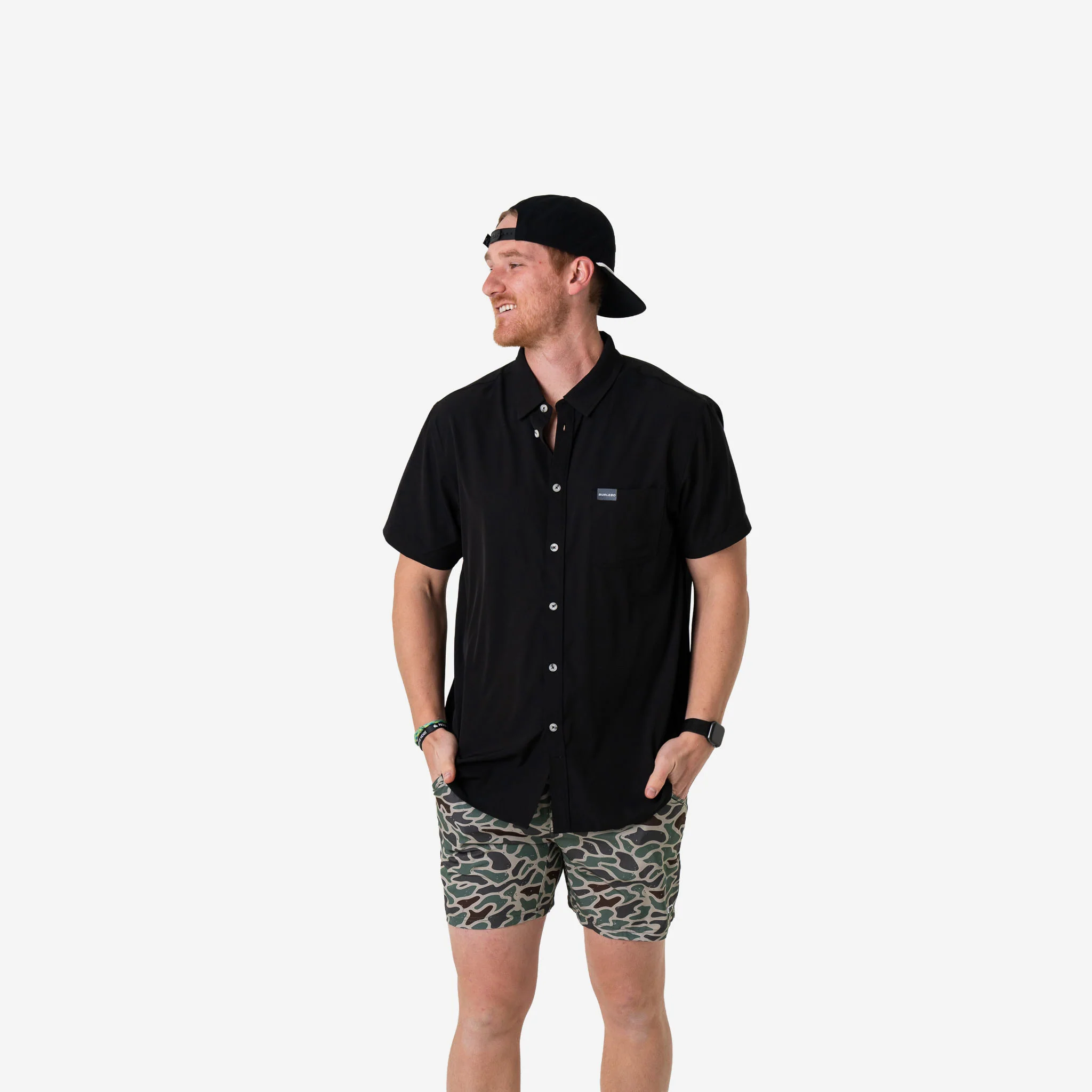 Performance Button Up - Heather Black - Image 4