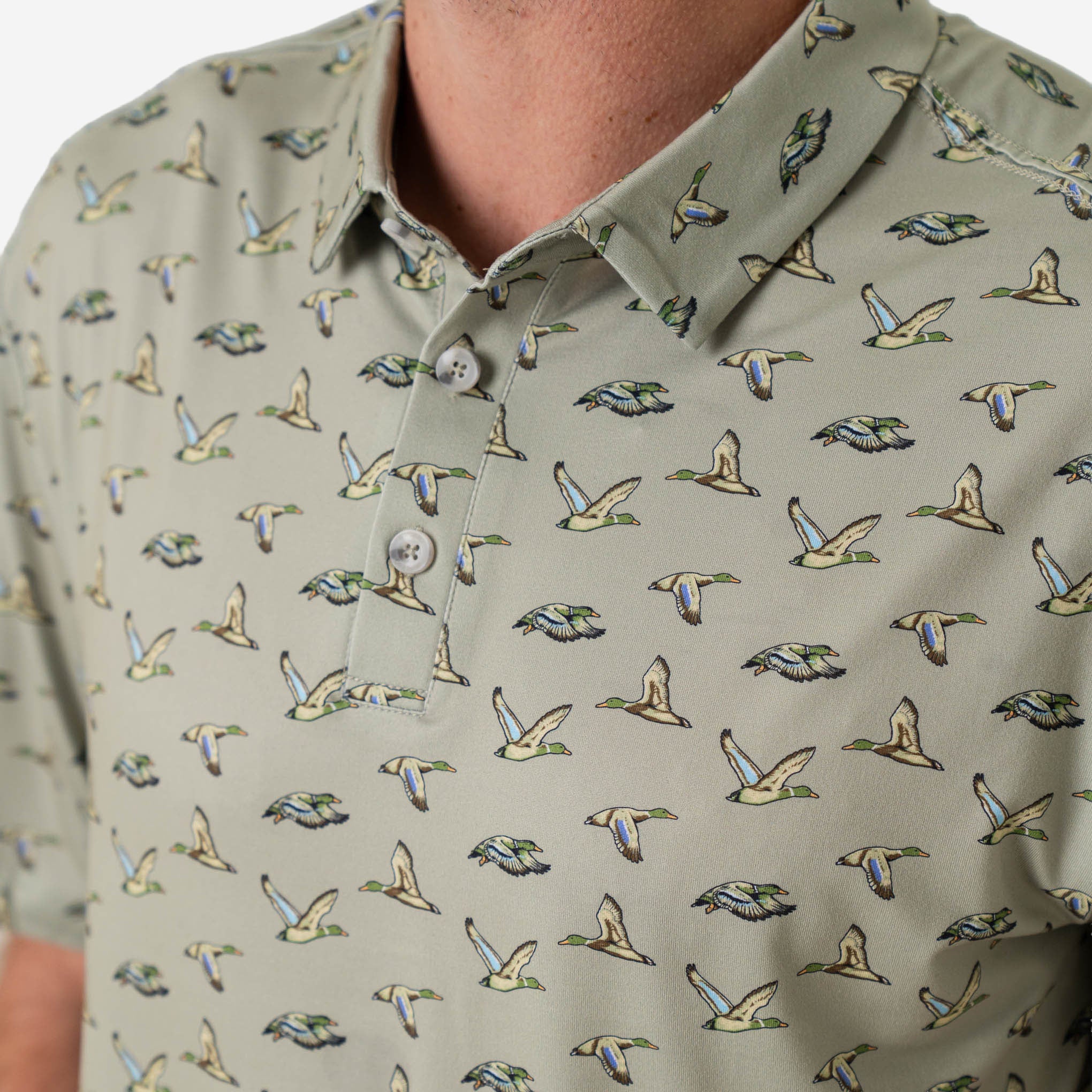 Performance Polo - Flying Ducks - Green - Image 3