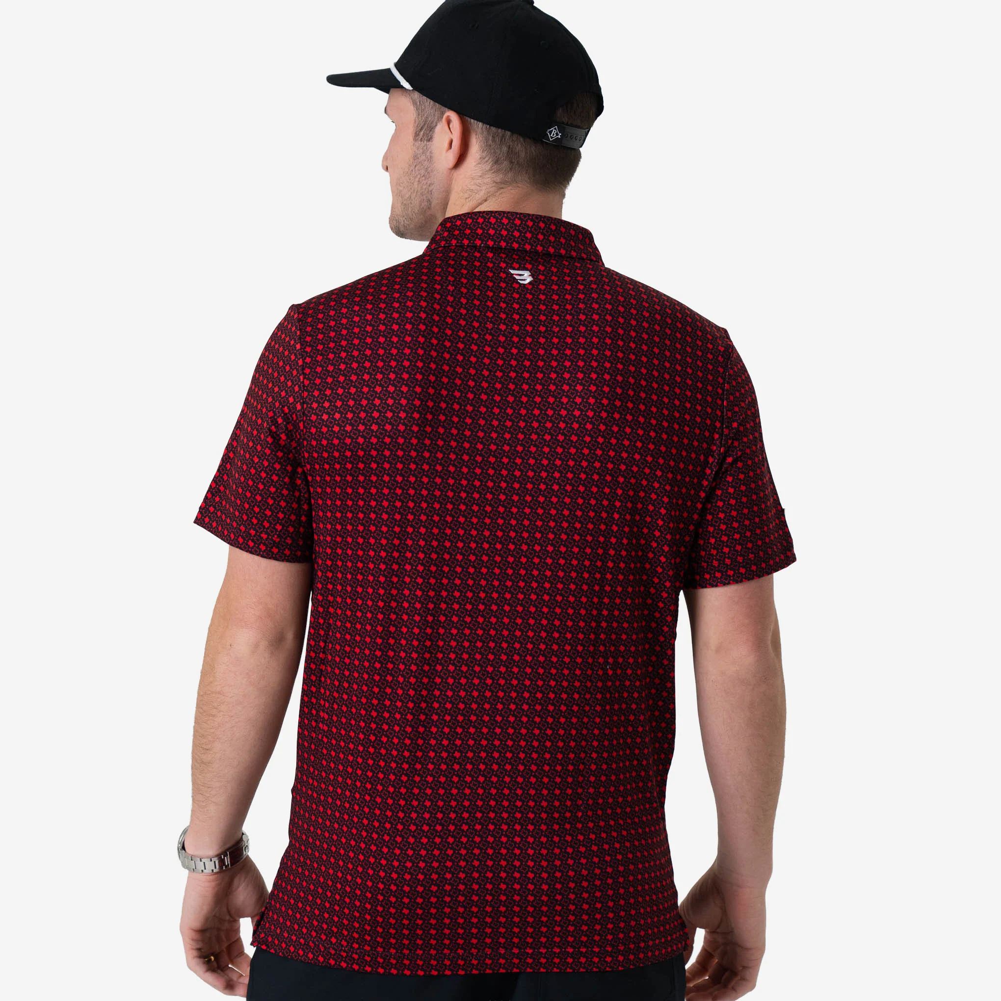 Performance Polo - Texas - Black & Red - Image 4
