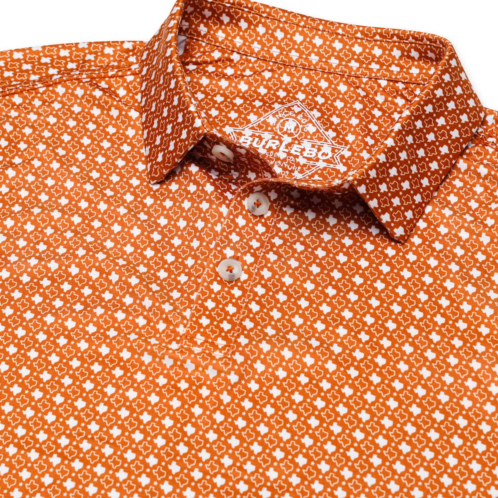Performance Polo - Texas - Orange & White - Image 7