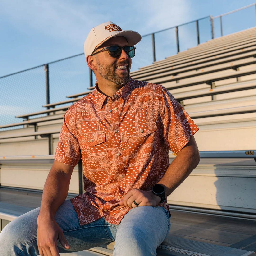 Performance Western Shirt - Texas Paisley - Orange - Image 6