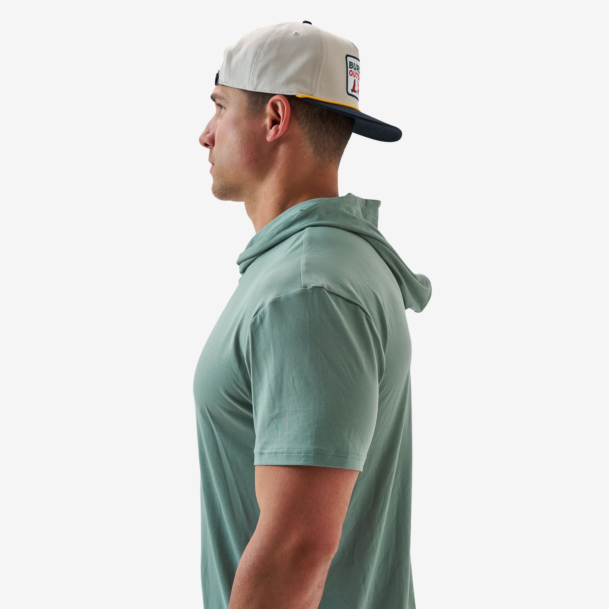 Short Sleeve Performance Hoodie - Sage - Image 7