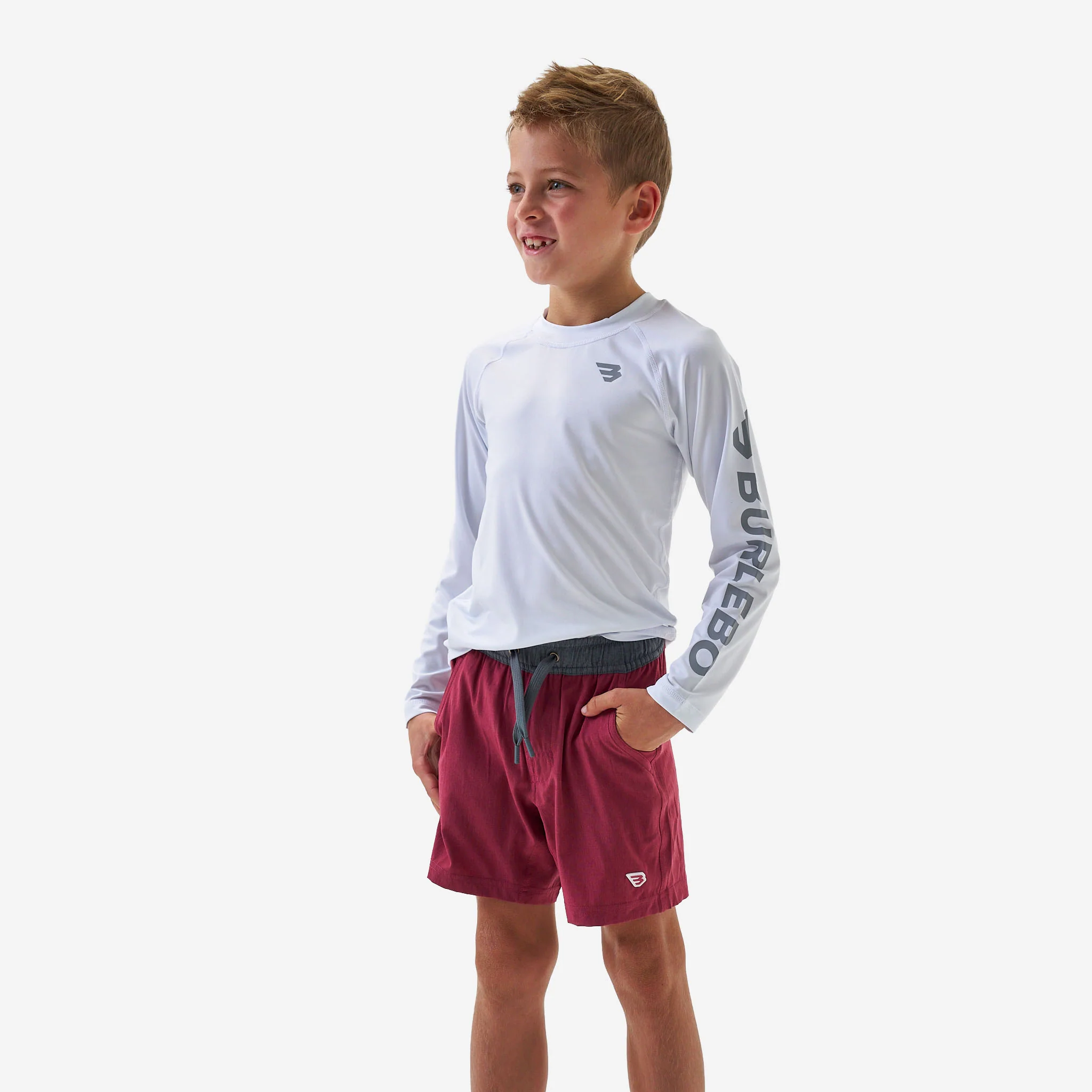 Youth Athletic Short - Cardinal - Topo Desert Camo Liner - Image 2