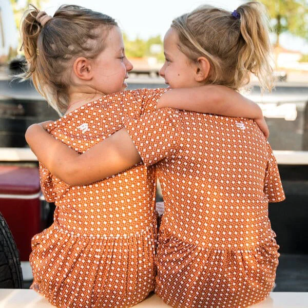Youth Moxie Dress - Texas - Orange & White - Image 4