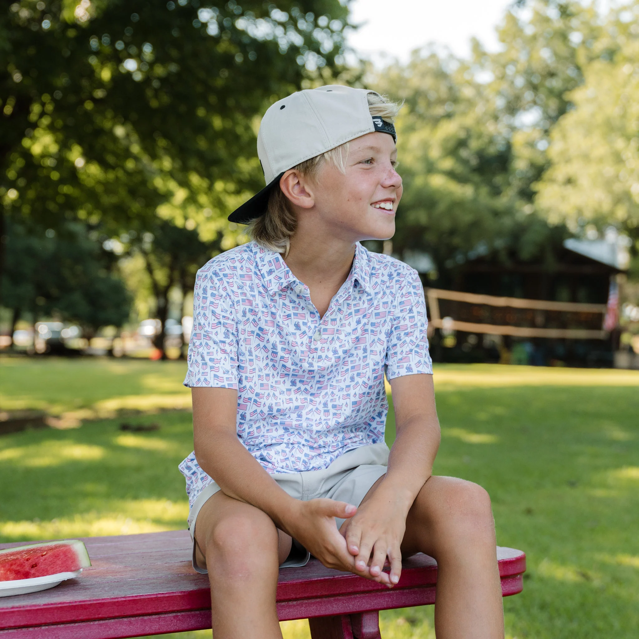 Youth Performance Polo - Old Glory - Image 2