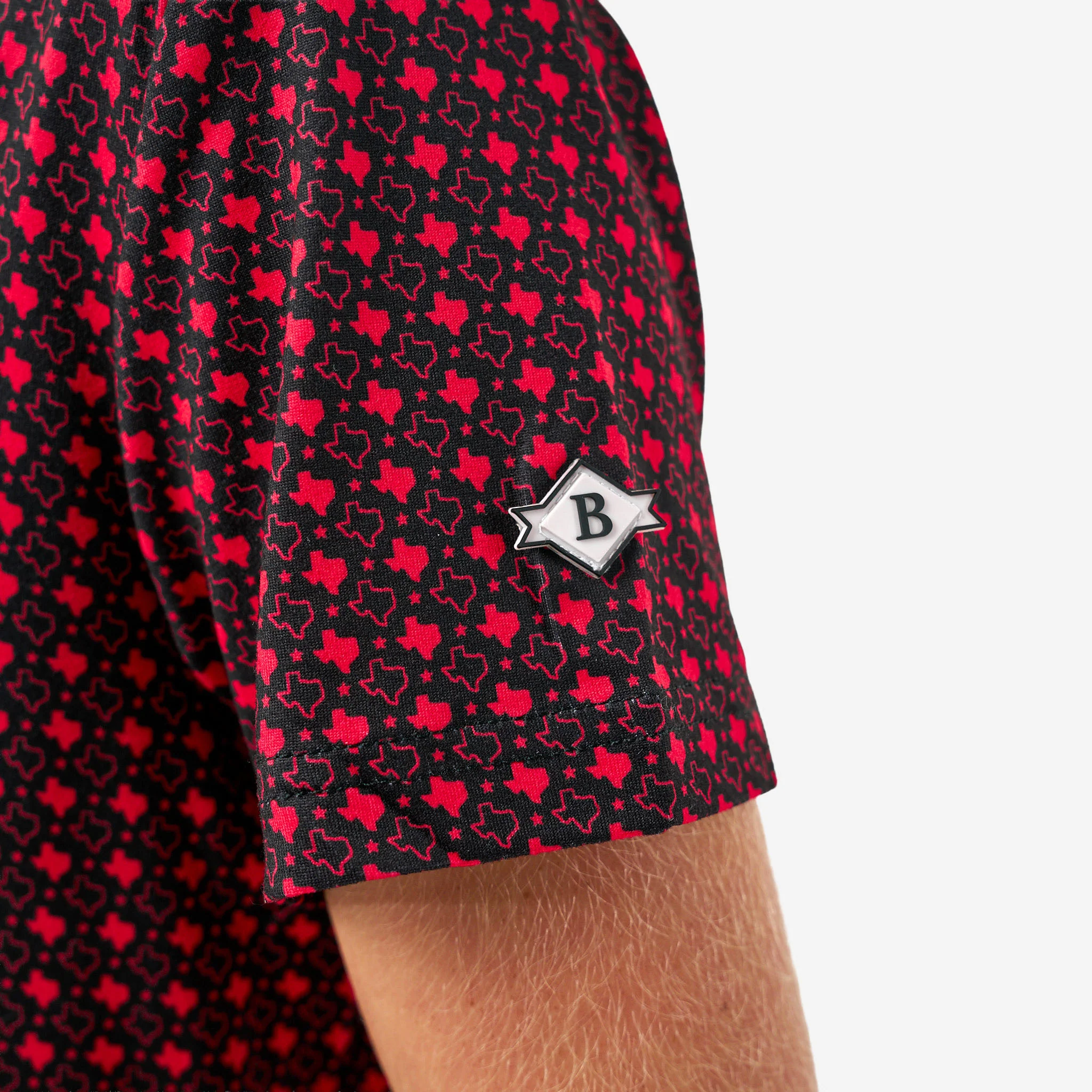 Youth Performance Polo - Texas - Black & Red - Image 7