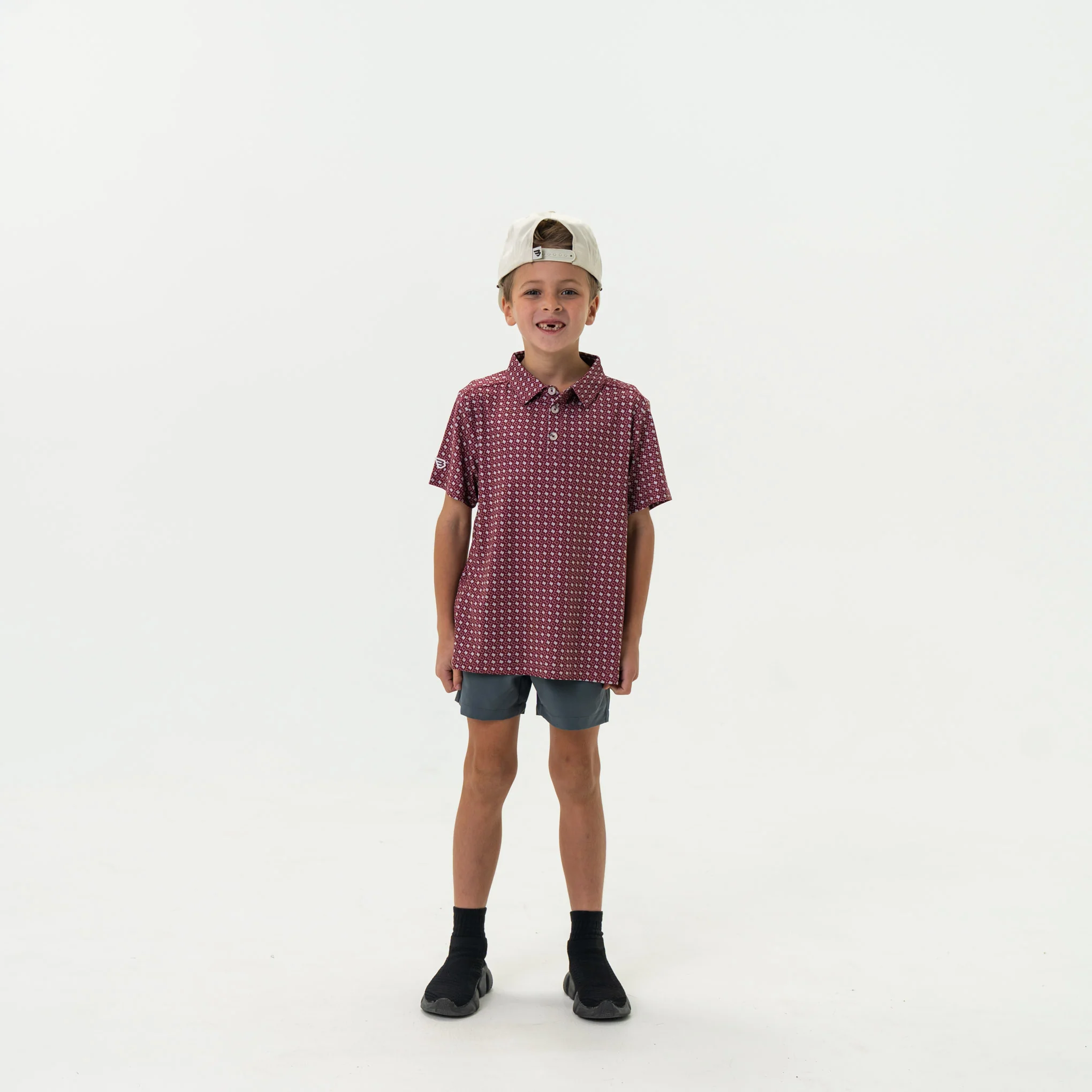 Youth Performance Polo - Texas - Maroon & Grey - Image 4
